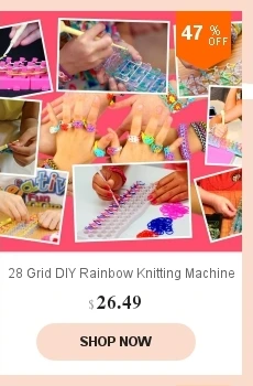 28 сетки DIY Радужная вязальная машина резиновый браслет плетение браслет плетеный резиновый браслет отправить с аксессуарами инструмент