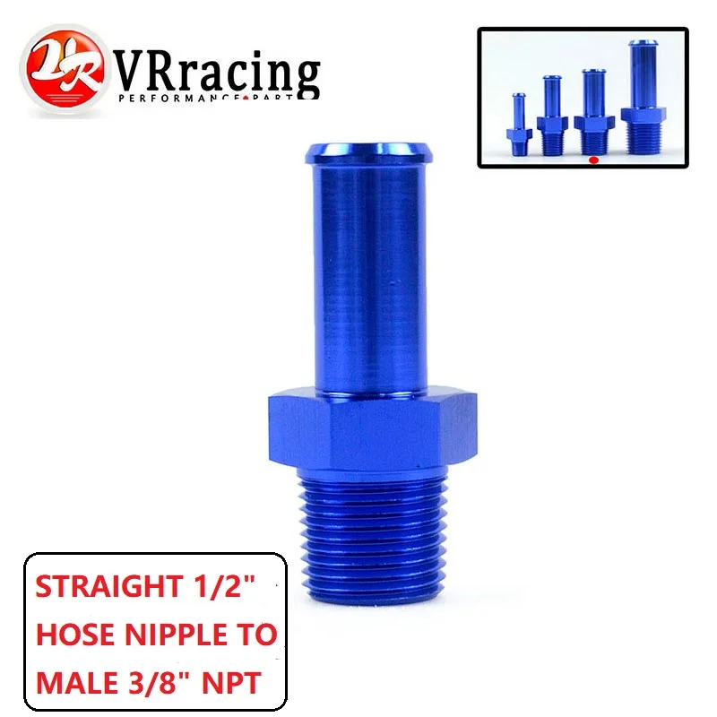 VR RACING-Универсальный алюминиевый прямой 1/2 &quotшланг соска для мужчин 3/8&quot NPT FITTING BLUE