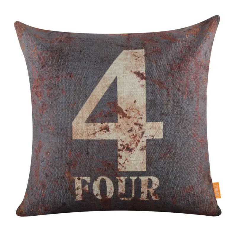 LINKWELL 45x45 см чехлы для подушек в деревенском стиле с цифрами и четырьмя чехол