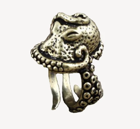 

Retail adjustable deep sea octopus ancient plating ring black male rings