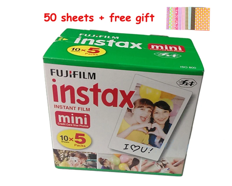50 шт. листов Fujifilm Instax Mini Film для LiPlay 11 9 8 7s 25 70 90 мгновенная камера LINK Pinter белая рамка