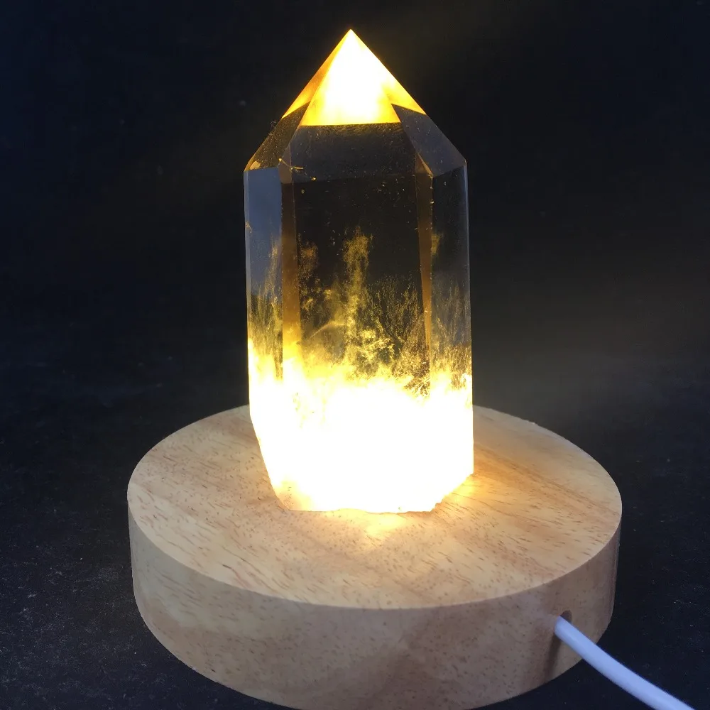 

11cm natural quartz crystal polyhedron obelisk reiki healing crystal lamp home decoration holiday gift drop shipping
