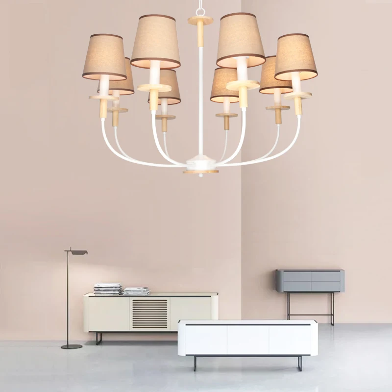 Потолочная люстра mdwall светодиодный светильник с тканевым абажуром для гостиной