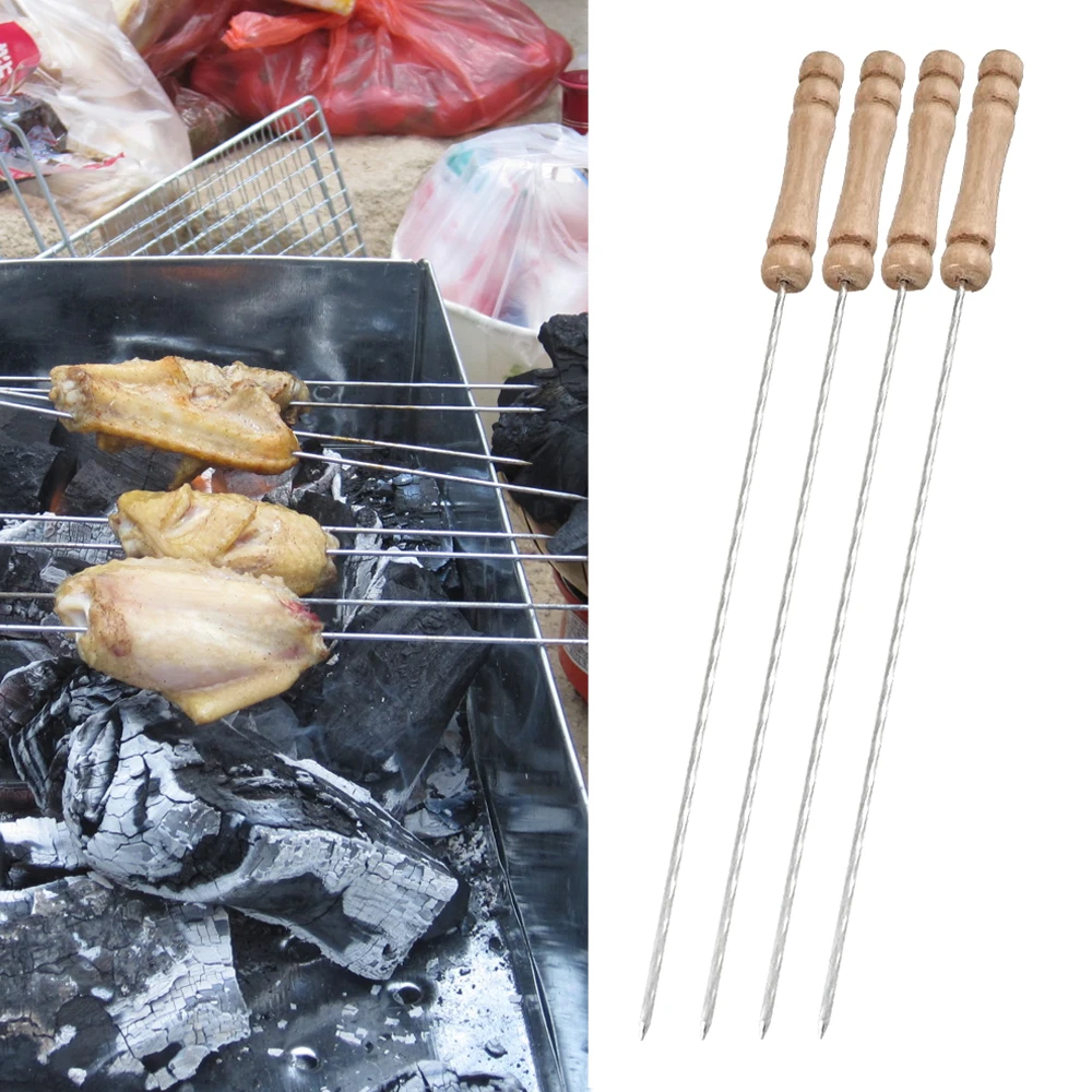 Деревянная игла для барбекю пикника 12 шт./компл.|bbq needle|metal bbqbarbecue needle |