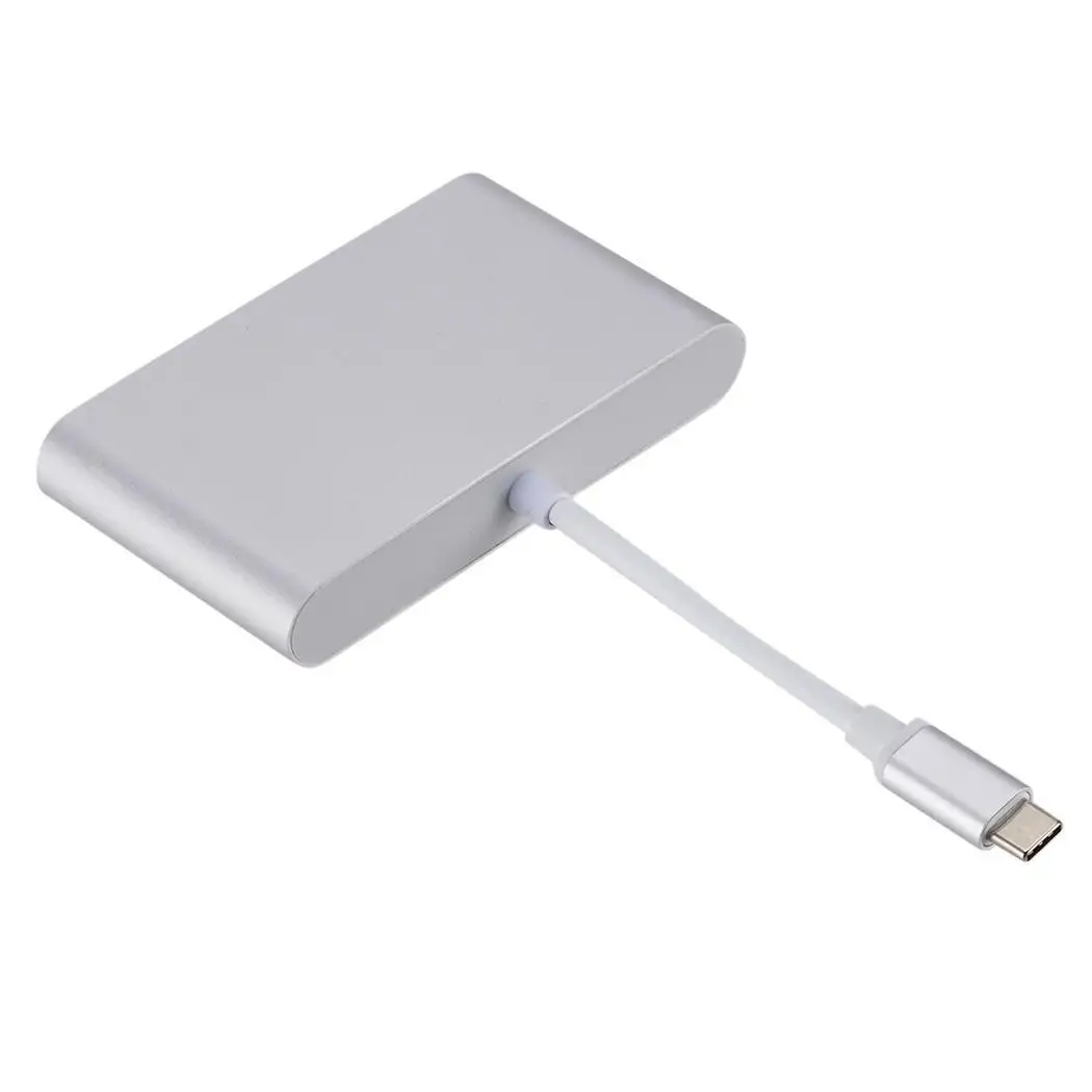 USB C к HDMI 4K RJ45 Gigabit Ethernet Type-C 3 1 Type концентратор серебряный адаптер | Компьютеры и