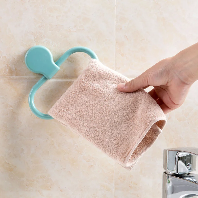 Полезный самоклеящийся держатель для полотенец Круглый настенный аксессуары
