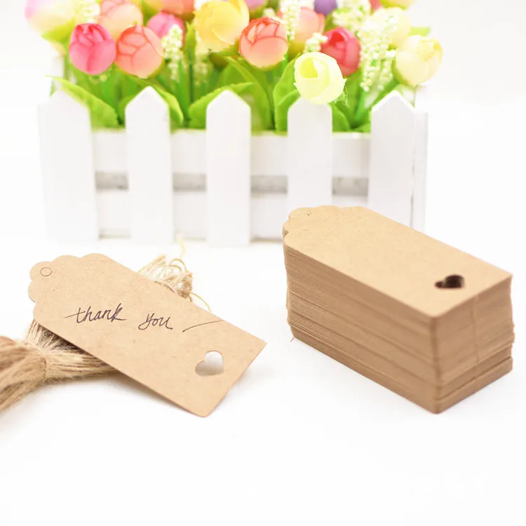 50pcs New 9x4cm Kraft Paper Hollow out Love Rectangle Packaging Hang Tags Wedding/Birthday Party Candy Boxes Price Labels | Дом и сад