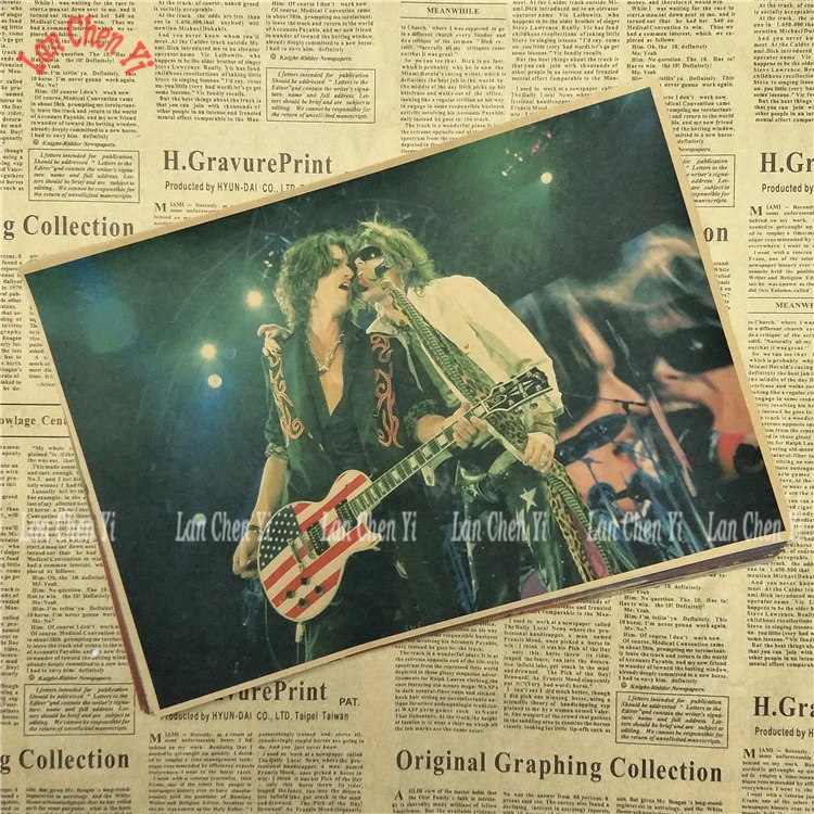 Постер Rock Band Aerosmith из матовой крафт бумаги Ностальгический плакат для офиса