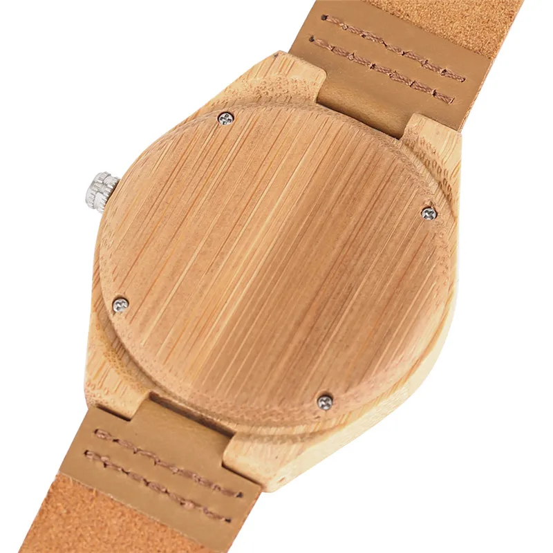 Модные креативные деревянные мужские часы с бамбуковым верхом ремешок из