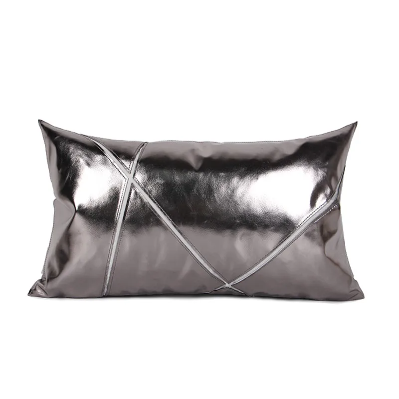 Роскошная Кожаная подушка из искусственной кожи, чехол Cojines Decorativos Para Sofa, однотонный лоскутный чехол, накидка на подушку, подушки Housse Se Coussin