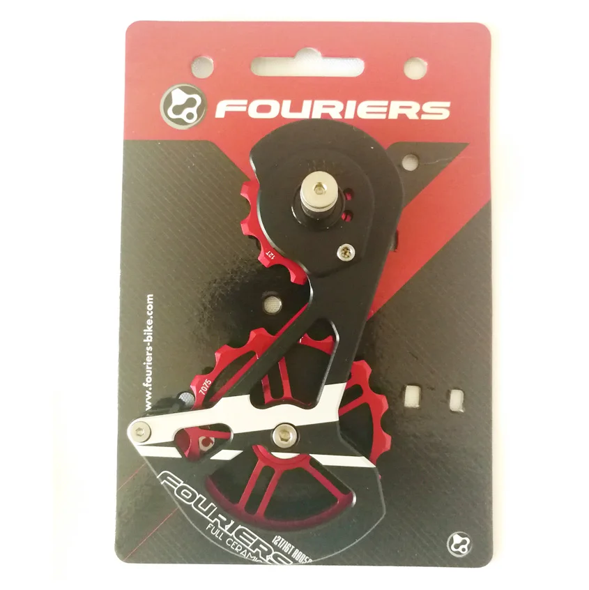 red black Fouriers дорожный велосипед, задний переключатель, клетка, керамический шкив, Jockey колесо, трансмиссия, большой размер 12T 16T для RD 8050, запчасти для велосипеда - Color: red black