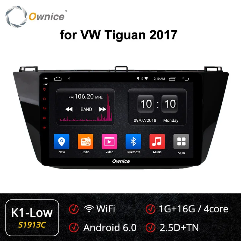 S1913 K1-Low Ownice K1 K2 K3 K5 K6 Восьмиядерный Android 9,0 автомобильный радиоприемник gps навигация для VW Tiguan L DVD мультимедиа 4G LTE 360 панорама DSP - Цвет: S1913 K1-Low
