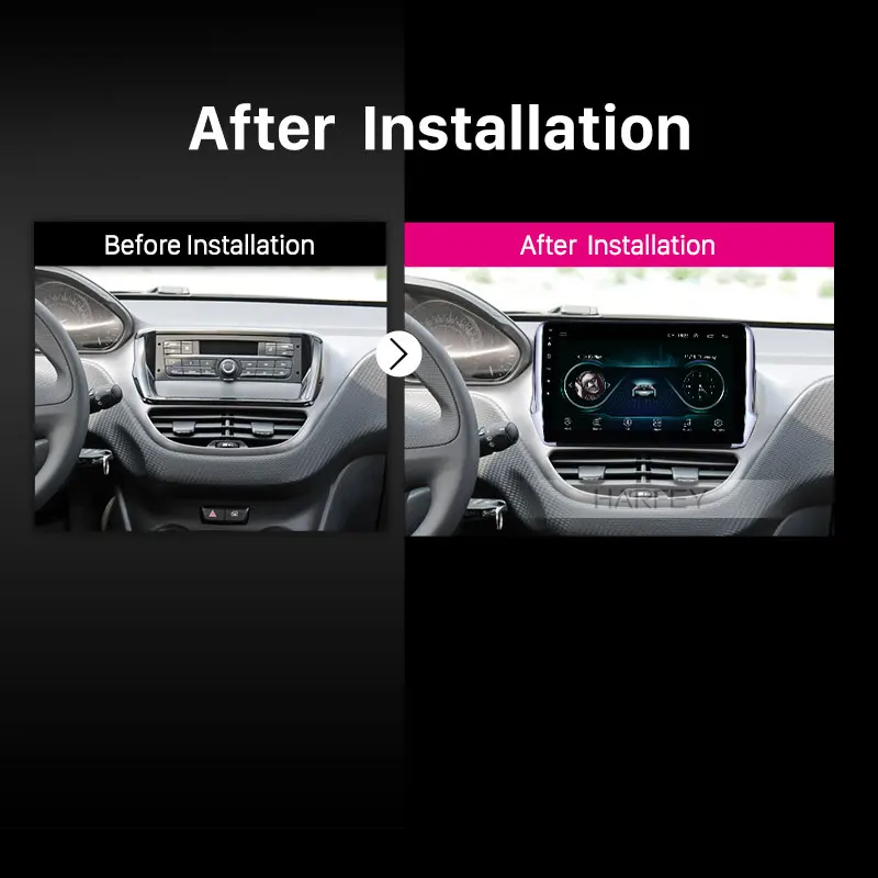 Автомагнитола Harfey 10 1 дюйма 2 din Android 9 GPS-навигация для Peugeot 2008 2014-2016 автомобильная