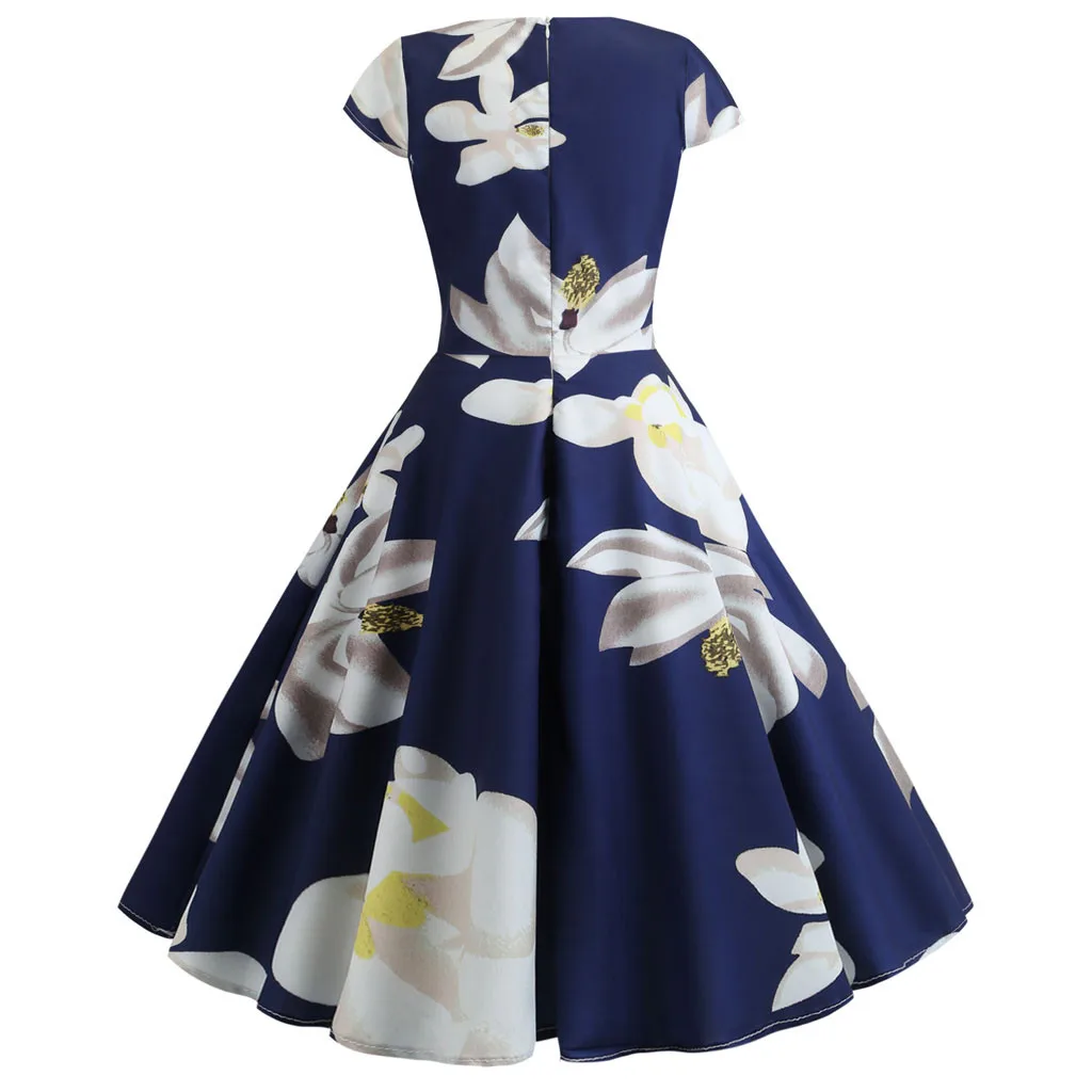 Женское платье на молнии с коротким рукавом и цветочным принтом Lily повседневное