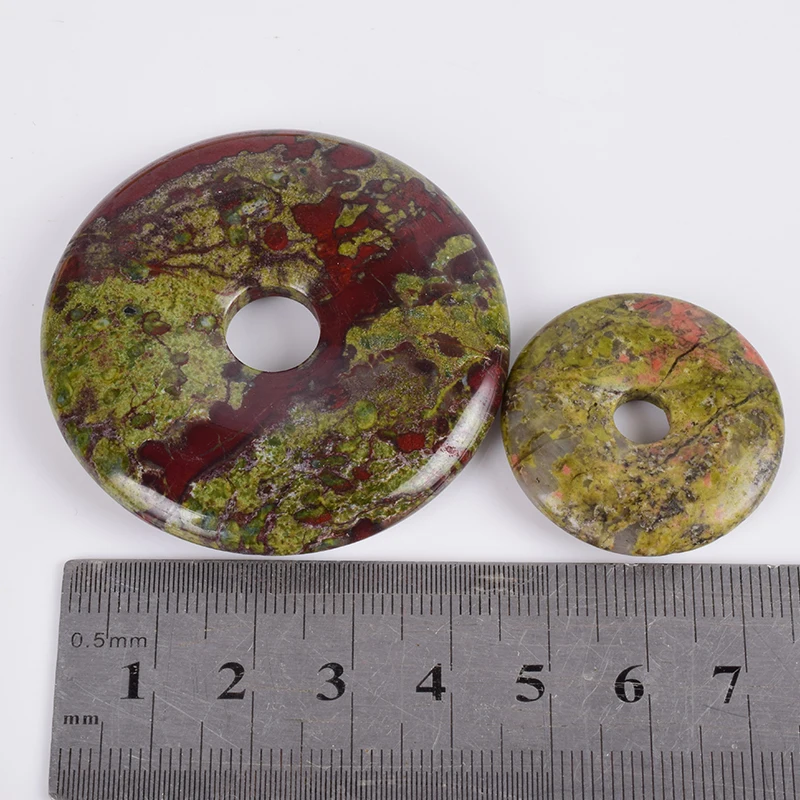 Подвеска Пончик Из окровавленного яшмы подвески чакры из натурального камня