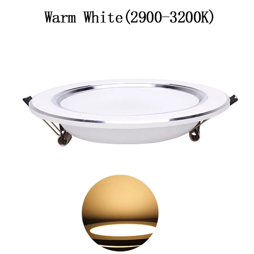 Warm White Ультра яркий круглый светодиодный вниз светильник AC110V 220V 3 Вт, 5 Вт, 7 Вт, 9 Вт, 12 Вт, 15 Вт, 18 Вт, Алюминий RGB светодиодный вниз светильник потолочное утопленное пятно светильник - Испускаемый цвет: Warm White