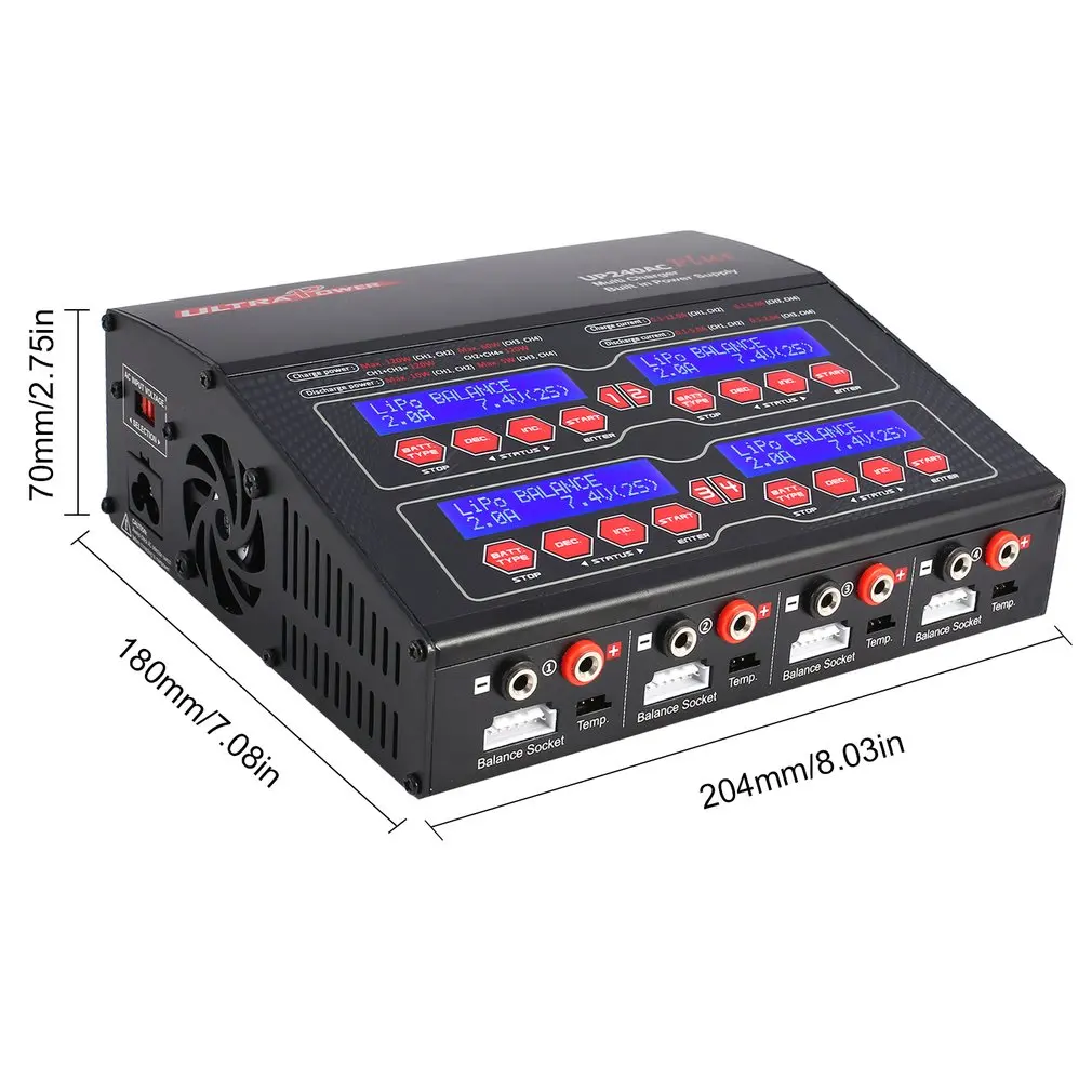 Зарядное устройство UP240AC Plus 240 Вт 4 двери Lilo/LiPo/LiFe/ NiMH/NiCD/Pb батарея мульти баланс