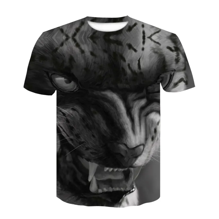 Новинка, 3d футболка с изображением короля льва, футболка с животными, Camiseta, футболка для мужчин, забавная Мужская одежда, повседневная футболка для фитнеса, Футболка С Рисунком Тигра, Мужская футболка большого размера - Цвет: D-350