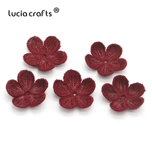 C5 Wine red 10pcs 10 шт./13 шт. 35 мм шерстяные цветы Пришивные патчи для домашнего декора вечерние материалы ручной работы аксессуары B0104 - Цвет: C5 Wine red 10pcs