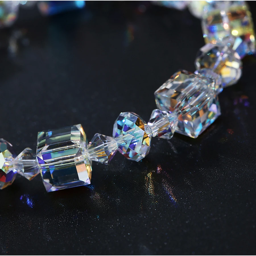 Роскошные браслеты с квадратными кристаллами Swarovski, модные браслеты из стерлингового серебра, браслеты для женщин и девушек, ювелирные изделия в подарок