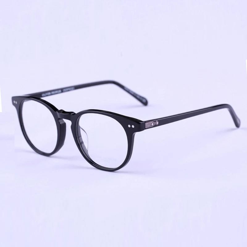 Shiny black Круглые стильные оптические очки OV5256 близорукость очки для чтения оправа для мужчин и женщин sir О 'Мэлли ретро очки оправа - Цвет оправы: Shiny black