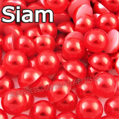 Siam 10 мм, 150 шт./лот, одноцветные полукруглые жемчужины с плоской задней частью, АБС-пластик, бусины для женщин, украшения, аксессуары для рукоделия, дизайн ногтей - Цвет: Siam