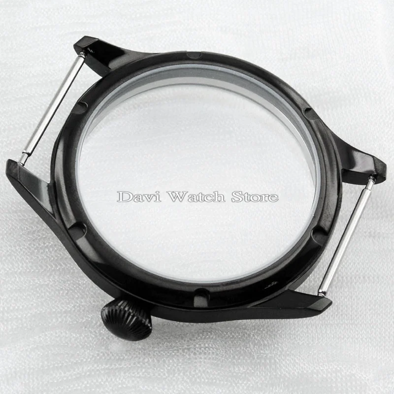 Parnis 44mm PVD sterile case fit eta 6497 6498 Seagull st36 movement watch | Наручные часы