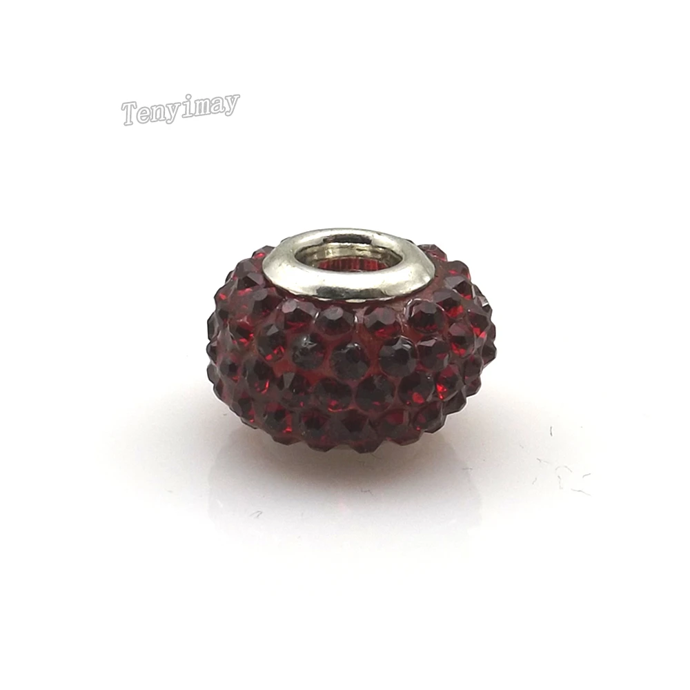 12 шт./лот Шарм с большим отверстием темно-красные Бисер для изготовления