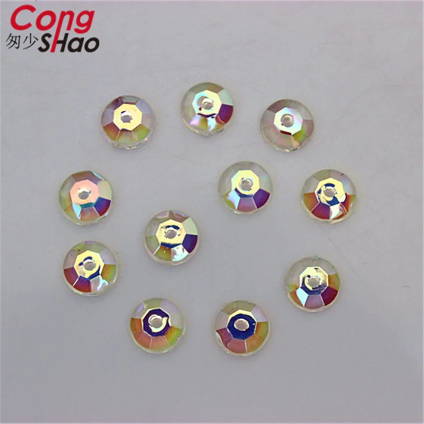 Круглые акриловые стразы Cong Shao круглые 6 мм 500 шт. украшения на платье 1 отверстие
