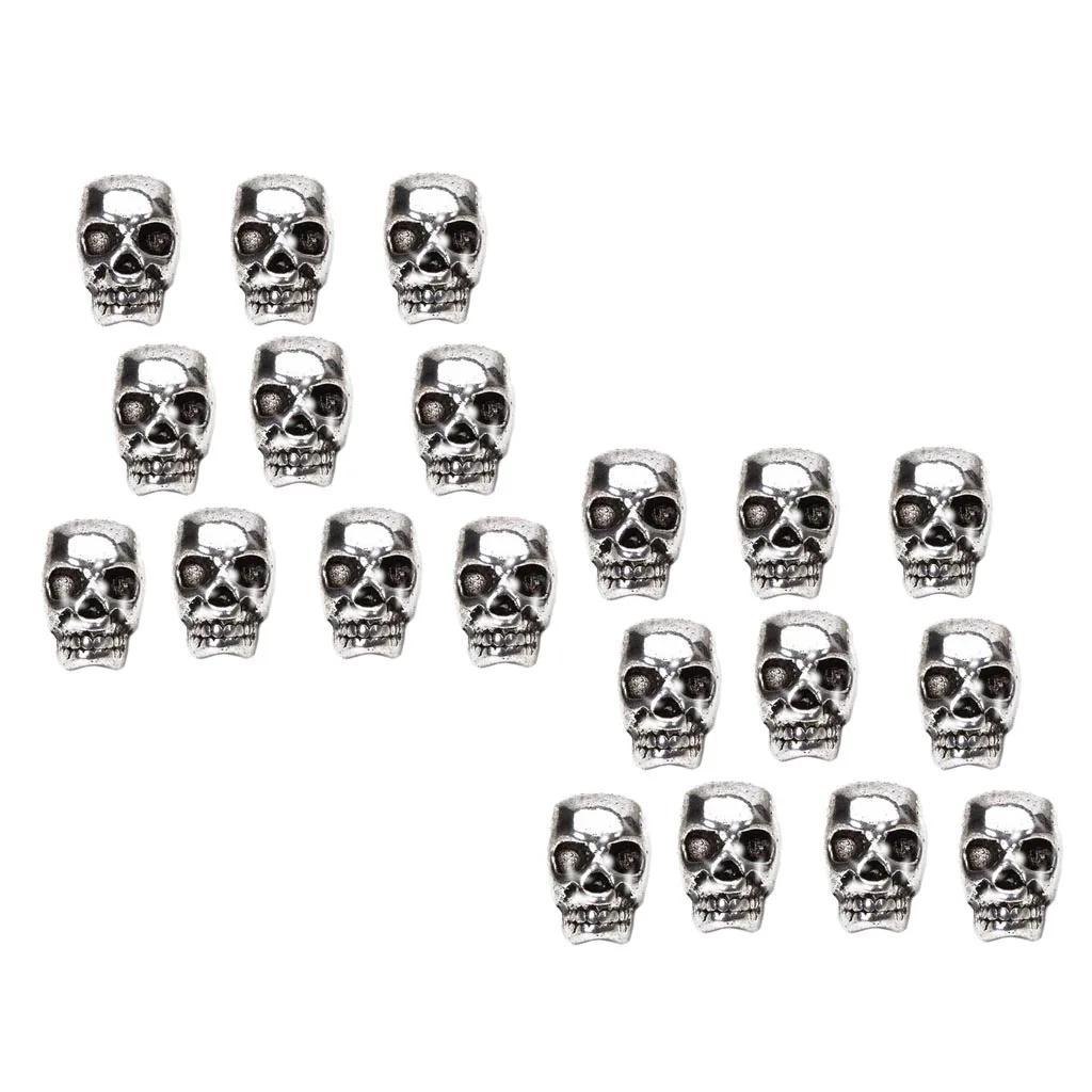20 шт. тибетский серебристый цвет бусины разделители с черепами для изготовления