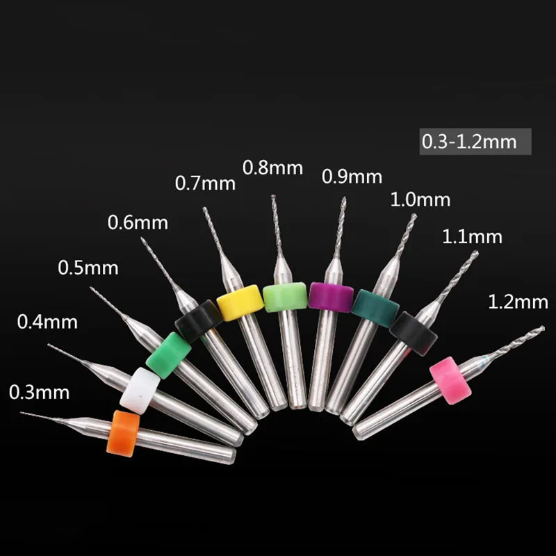 10pcs/Set PCB Print Circuit Board Carbide CNC Mini Micro Drill Bits Tool 1.1-2.0 |