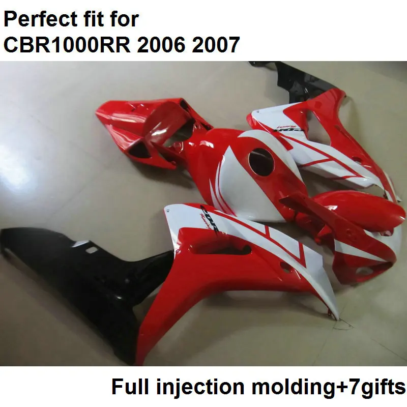 Высококачественные обтекатели из АБС пластика для Honda CBR1000RR 06 07 красные белые
