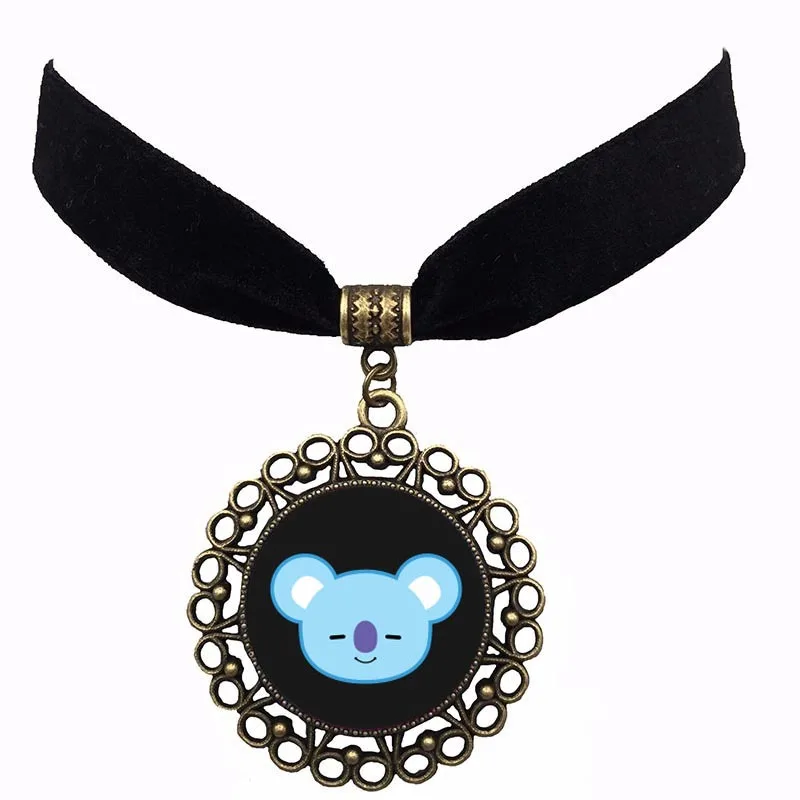 Oppa Bt21 bangtan boys BTS Velvet Cloth Punk Gothic choker necklace short | Украшения и аксессуары