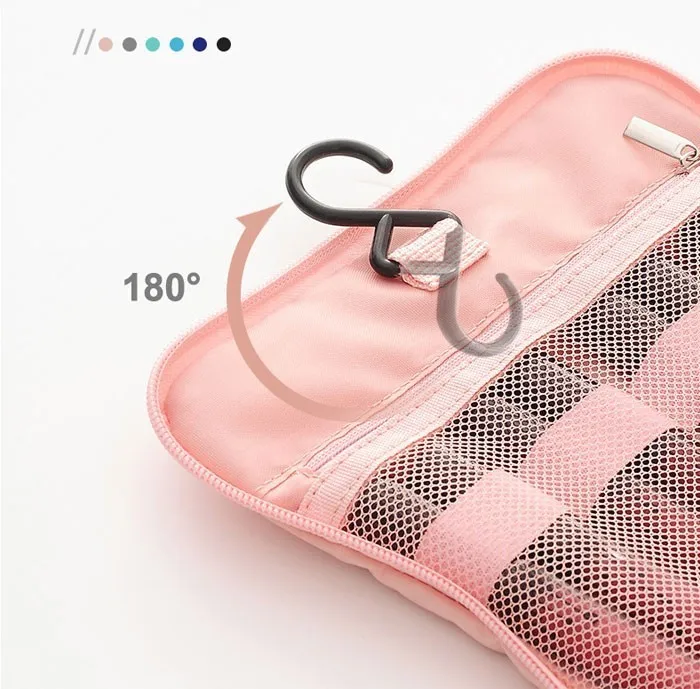 Candy Colors Travel Makeup Bag Waterproof Neceser Washing Women Cosmetic Bag Organizer Hanging Toiletry Bag Kit Storage Bags Men