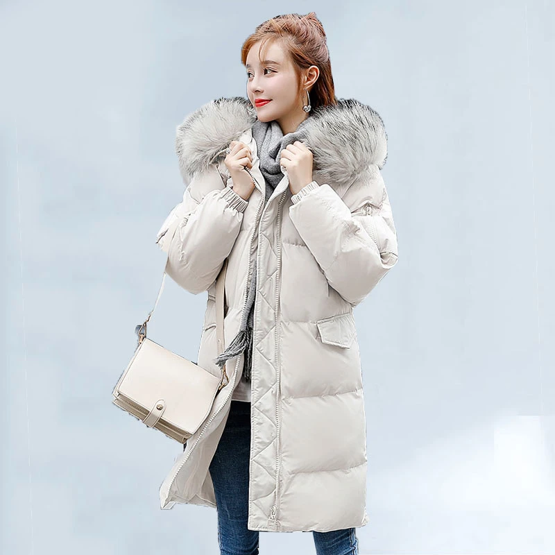 Женское хлопковое пальто зимняя куртка 2020 с искусственным меховым воротником