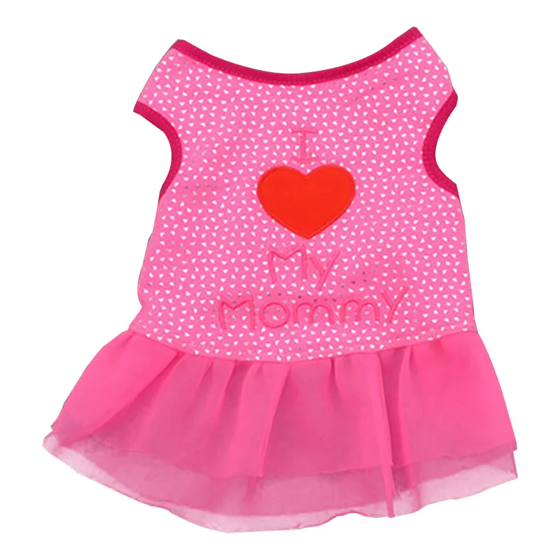 Майка с надписью «I love my Daddy Mommy Dog» летняя одежда для собак Футболка с изображением щенка чихуахуа питбуля платье принцессы собак Одежда Футболка для маленькой собачки
