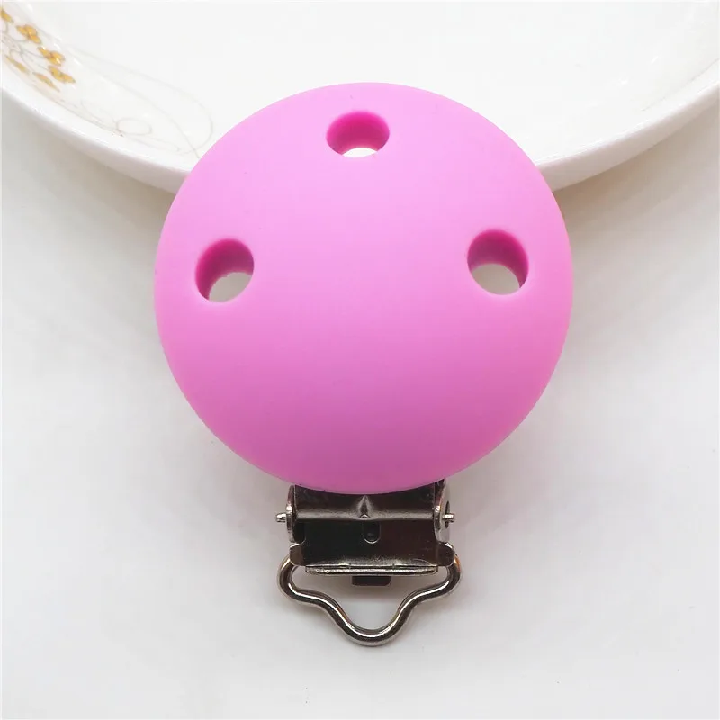 Pale Pink Chenkai 100 шт. Силиконовая Круглая Прорезыватель для зубов DIY Детская соска для купания пустышка соска для кормления ювелирные изделия сенсорные игрушки зажимы - Цвет: Pale Pink