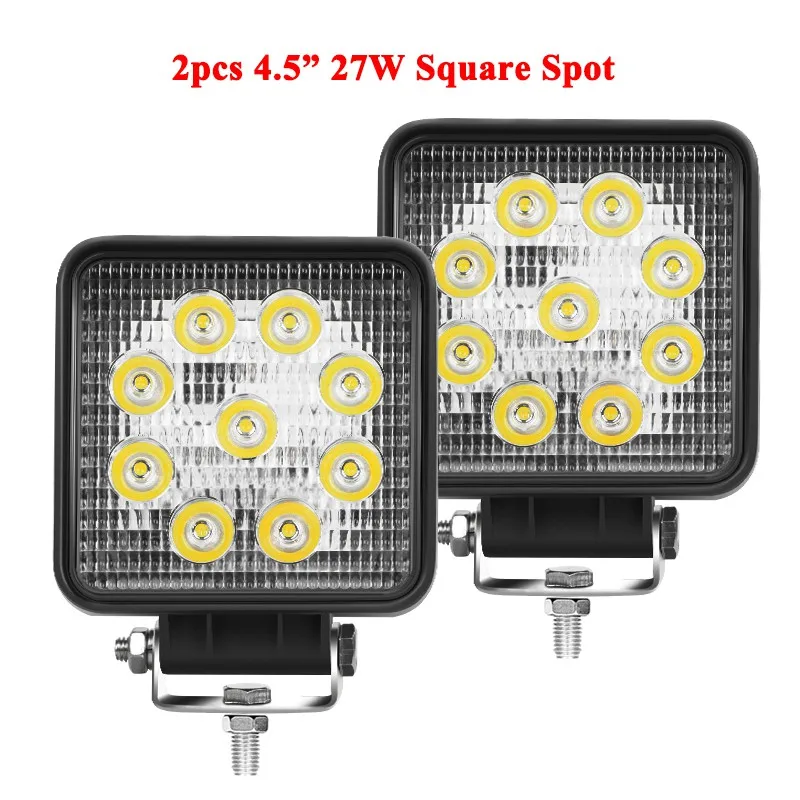 2x27W Square Spot VISORAK " 27 Вт 48 Вт внедорожный светодиодный рабочий светильник 4x4 Светодиодный рабочий грузовик светодиодный Froklift светодиодный головной светильник для автомобиля 4WD 4x4 SUV ATV Froklift Truck - Цвет: 2x27W Square Spot