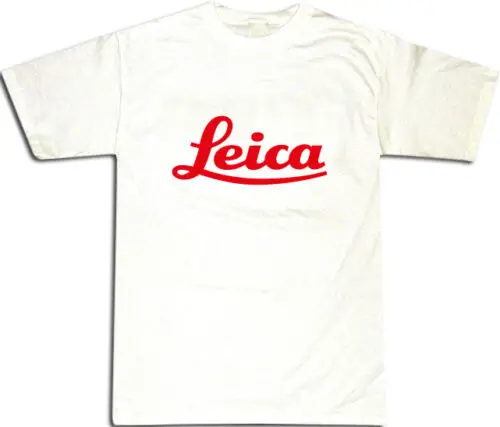 Leica красная текстовая футболка все размеры # белая Новая модная брендовая мужская