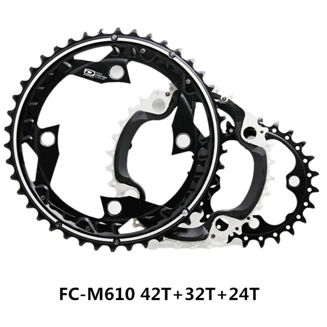 Новая Оригинальная зубная пластина, сменная пластина SHIMANO DEORE FC-M610, Звездочка для горного велосипеда, колесо 42 T/32 T/24 T