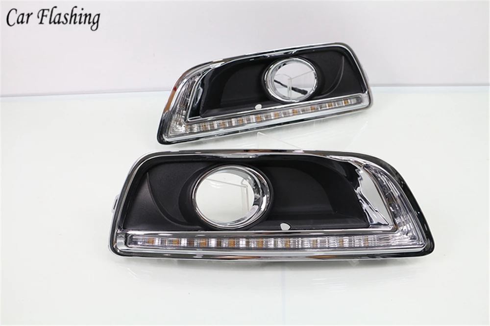2 шт. для Chevrolet Malibu 2011 2012 2013 светодиодный DRL дневные ходовые огни желтый сигнал поворота с ночной синей лампой