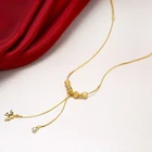 Женское Ожерелье с длинной подвеской MxGxFam, украшение с бусинами, чистый золотой цвет, хорошее качество