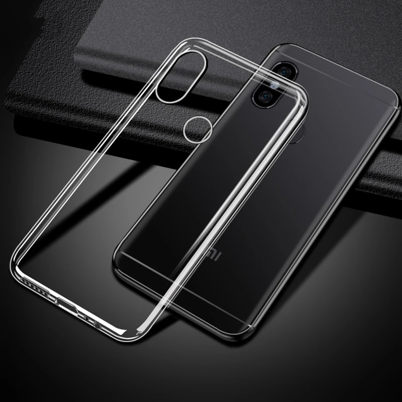 Прозрачный Кристальный чехол для Xiaomi Redmi 6A Note 6 5 Plus 5A 4 4X 4A 3S Pro Mi A1 A2 Lite 8 SE Pocophone F1 Black