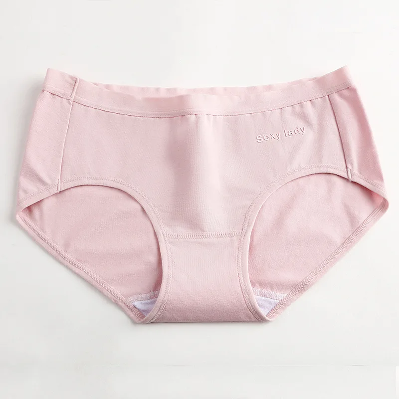 Fashion Flower Embroidered Cotton Panties Women Underwear Sexy Lingerie Thongs Underpants Ladies Pink Seamless Briefs 2pcs |