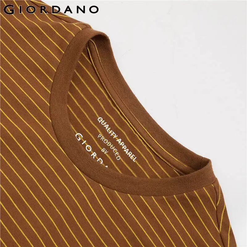 Футболка Giordano Женская цветная из хлопка и спандекса полосы контрастных цветов