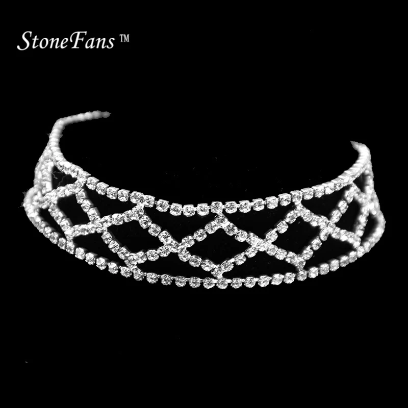 Stonefans клетчатый горный хрусталь колье Цепочки и ожерелья Роскошные себе Кристалл Чокеры Ожерелья для мужчин для Для женщин Коренастый Средства ухода за кожей Шеи аксессуар