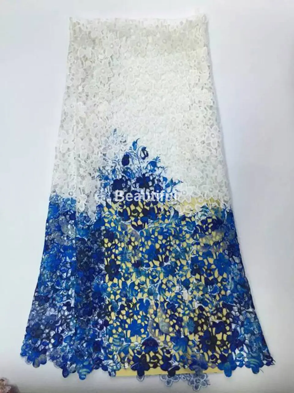 Белые кружева африканских Ткань шнур гипюр/cuipion печатные полиэстер нигерийской