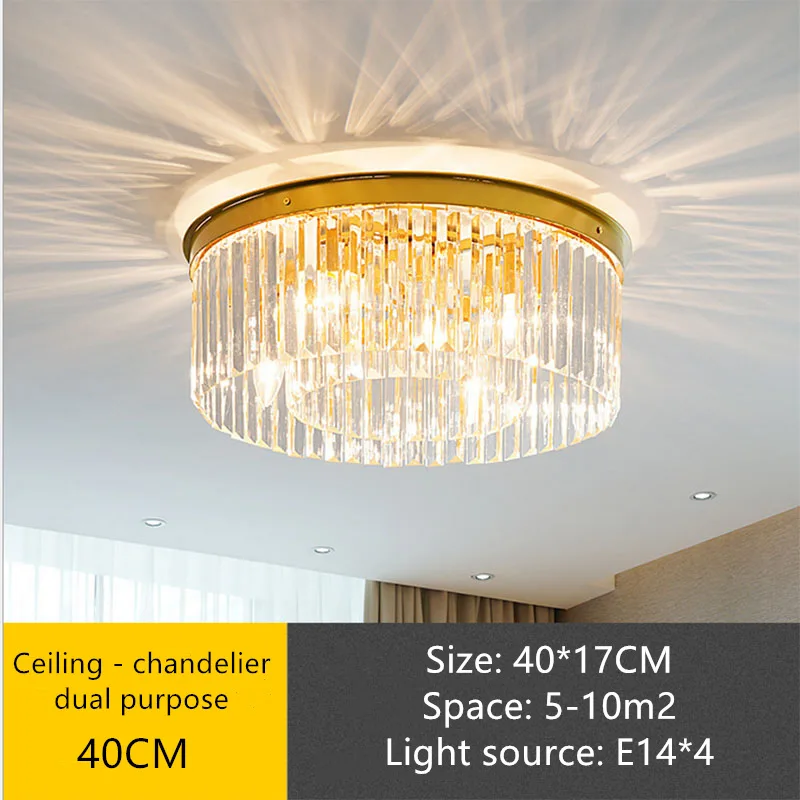 Golden body 40CM Светодиодный потолочный светильник, Современная хрустальная люстра, Светильники для гостиной, люстры, освещение для спальни, подвесные светильники для помещений - Цвет корпуса: Golden body 40CM
