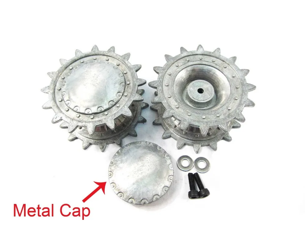 

Детали для двигателя Mato 1/16, металлические звездочки с металлическими колпачками для Henglong 3878 3878-1 1:16 RC KV1