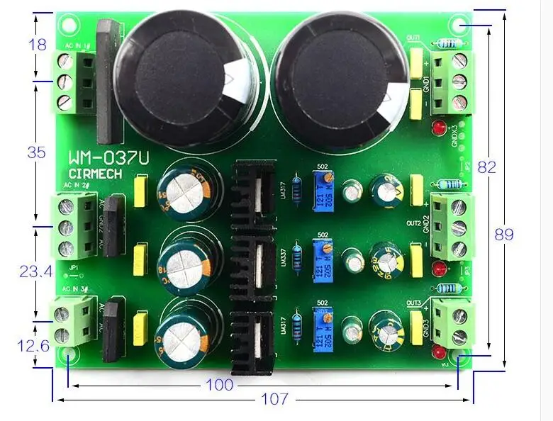 Amplifier power board LM317 LM337 multi-channel precision adjustable rectifier regulator filter | Электроника